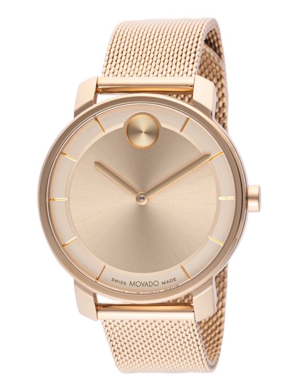 NEW. Movado  Bold Rose Gold Mesh Watch